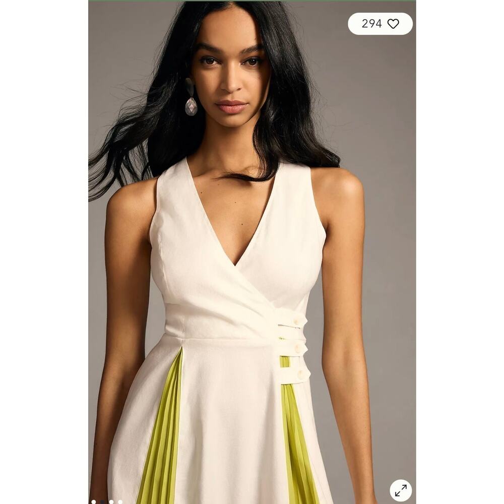 NWT❤️Anthro Maeve Sleeveless Pleated Dress sz12 - Picture 3 of 10